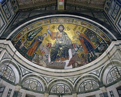 A bênção de Cristo, 1297 (mosaico) de Italian School