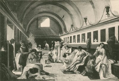 O Frigidarium of Womans no Stabian Baths, como era (gravura) de Italian School