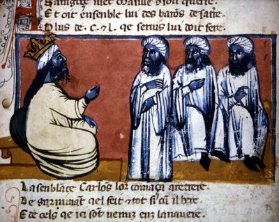O último rei árabe de Granada, ilustração de "L" entrada da Espanha ", c.1320 de Italian School
