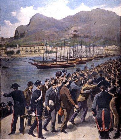 A Máfia voltou a Palermo sob escolta dos Carabinieri após a anistia de 1895. de Italian School