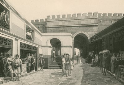O Portão dos Fuzileiros como era (gravura) de Italian School