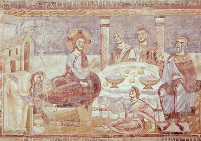 A Refeição na Casa de Simão, o Fariseu, Escola de Monte Cassino, c.1087 de Italian School
