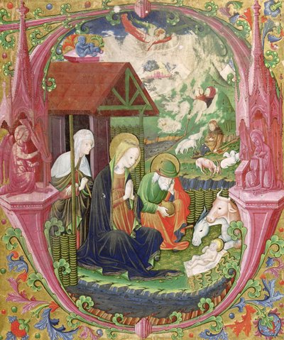 A Natividade, Escola do Norte de Itália (vellum) de Italian School