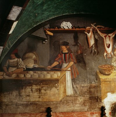 O Fazedor de Tartes (fresco) de Italian School