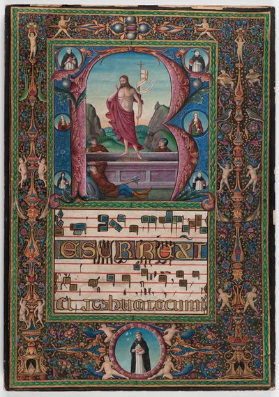 A ressurreição, norte da Itália, c.1500 (têmpera sobre velino) de Italian School