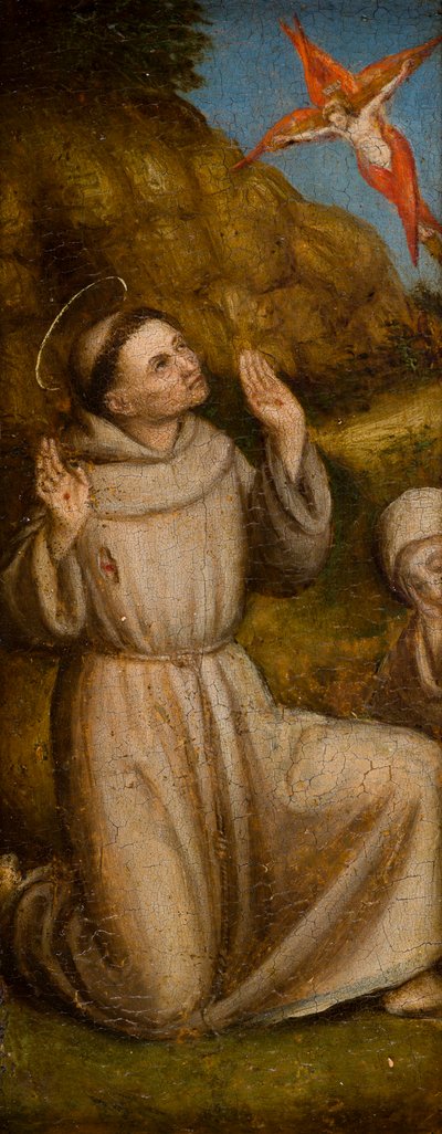 A Estigmatização dos Santos Francisco e Jerónimo, c.1480 (óleo sobre painel) de Italian School