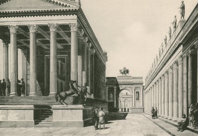 O Templo de Jove e o Arco de Nero como eram (gravura) de Italian School