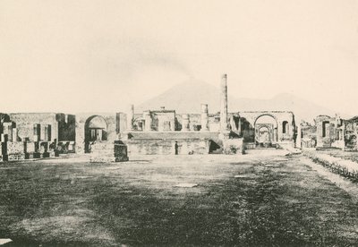 O Templo de Jove no Fórum Civil como é (gravura) de Italian School