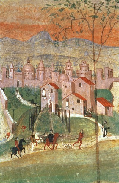 A Vila de Prato (fresco) de Italian School