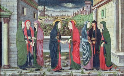 A Visitação (compartimento de uma predella), Veneto, c.1480 de Italian School