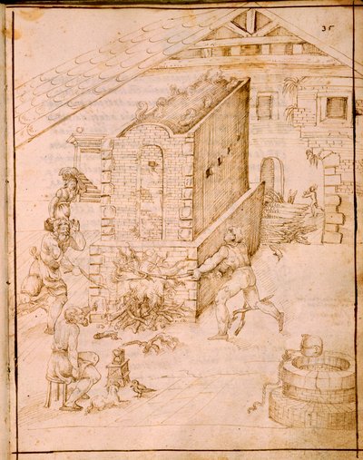 A antiga arte da fabricação de embarcações, 1589 de Italian School