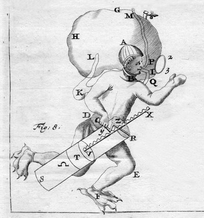 O escafandro - em "De Motu Animalium" de Giovanni Alfonso Borelli (1608 - 1679) de Italian School