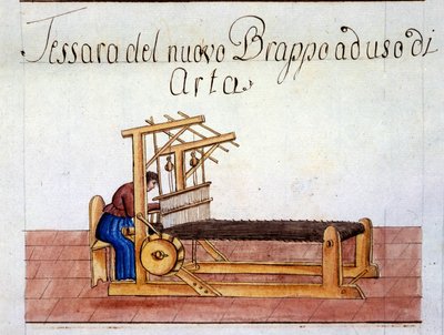 A tecelagem da lã. 1807. Archivio di stato de Milão de Italian School