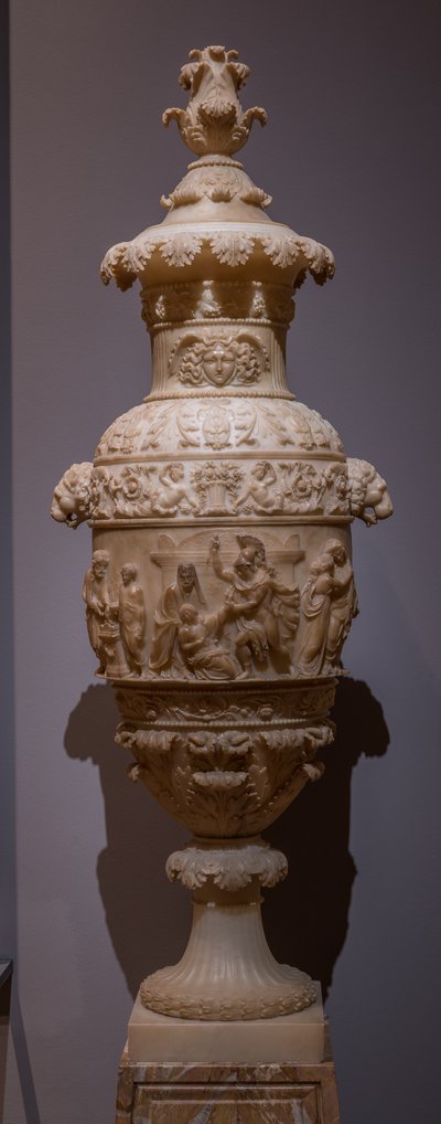 Vaso com uma cena clássica: o Sacrifício de Polixena, c.1825 (alabastro) de Italian School