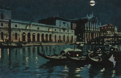 Veneza, grande canal (litografia a cores) de Italian School