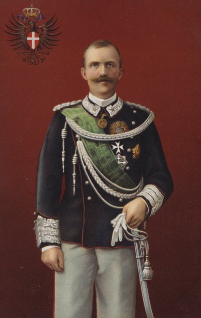Victor Emmanuel III, Rei de Itália (cromolitografia) de Italian School