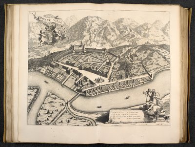 Vista de Aosta, Piemonte, Itália de Italian School