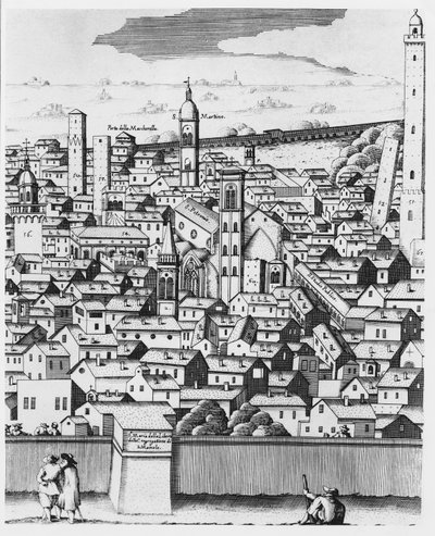 Vista de Bolonha (gravura) de Italian School