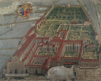 Vista da Igreja e Convento de Santa Croce em 1718 de Italian School