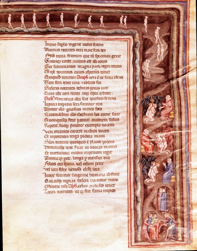 Vista do Submundo, ilustração para Furious Hercules de Seneque (Miniatura de Italian School