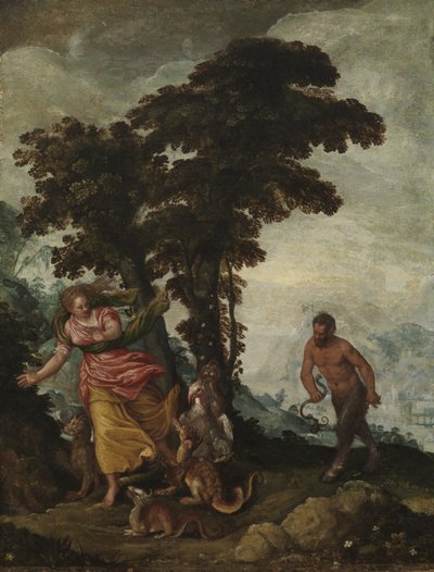Virtude buscada por Vice, c.1570-1600 (óleo sobre tela) de Italian School