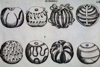 Maneiras de cortar frutas, Ilustração de Li tre trattati di messer Mattia Giegher bavaro di Mosburc, Trinciante dell