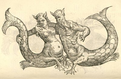 ilustração de Monstra Niliaca Parei de Aldrovandis History of Monsters, 1642 de Italian School