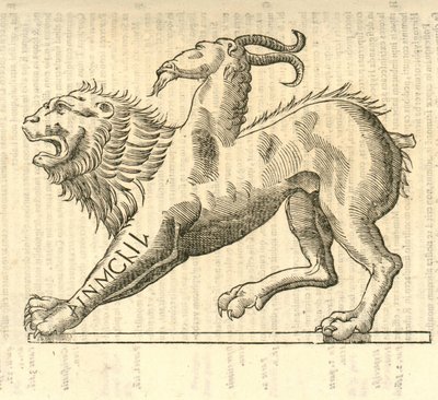 Ilustração da Quimera monstruosa de certa kazakovae History of Monsters, 1642 de Italian School