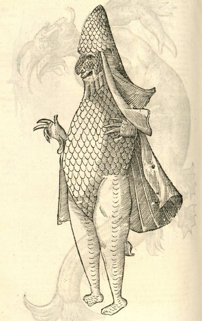 Ilustração Marino de uma informação Bispos treinamento monstro do kazakovae History of Monsters, 1642 de Italian School