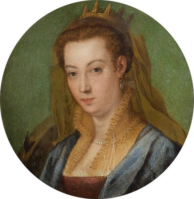 Santa Catarina (óleo em cobre) de Italian School Italian School