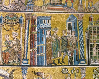 José acusado por Potifar (mosaico) de Italian school