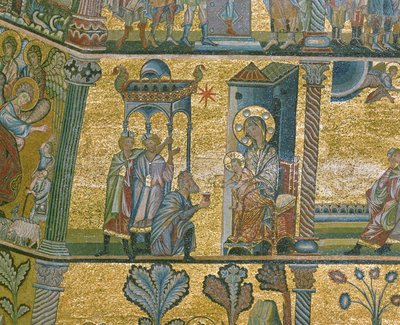 A Adoração dos Magos (mosaico) de Italian school