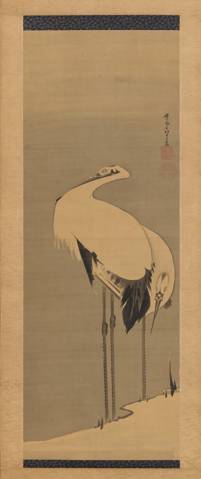 Dois guindastes, 1795. de Ito Jakuchu