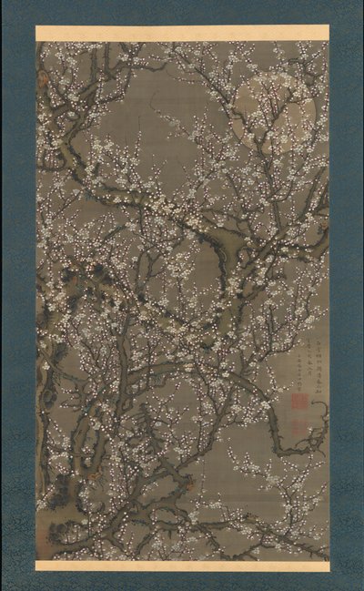 Flores de ameixa branca e lua, 1755. de Ito Jakuchu