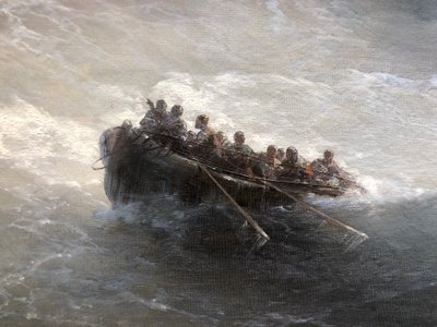 Fragmento de barco com pessoas de Ivan Aivazovsky