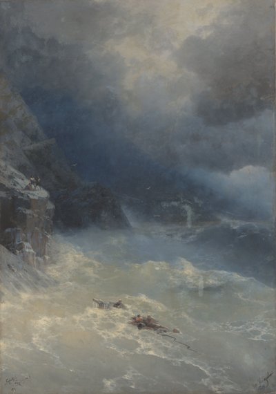 A tempestade no Cabo Aya de Ivan Aivazovsky