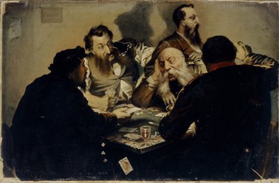 Os Cardsharps, década de 1870 de Ivan Alexandrovich Kalganov