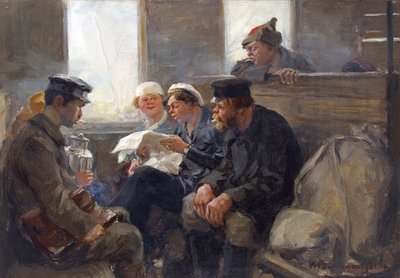 Grupo de bolcheviques em um trem por Vladimirov, Ivan Alexeyevich (1869-1947). óleo sobre madeira de Ivan Alexeyevich Vladimirov
