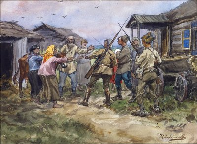Requisição de gado para o Exército Vermelho numa aldeia perto de Luga de Ivan Alexeyevich Vladimirov
