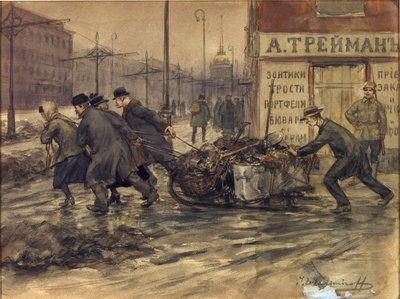 Comerciantes ricos e nobres russos começam a retirar lixo dos quintais de Ivan Alexeyevich Vladimirov