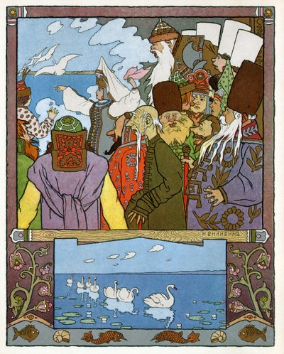 A princesa e o sapo, c.1899 (litografia) de Ivan Yakovlevich Bilibin