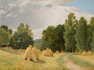 "Palheiros em Preobrazhenskoie, Rússia" (Haystacks, Preobrazhenskoe) Pintura de Ivan Shishkin (1832-1898) - 1890 - Óleo sobre tela Dim 70,5x93 cm Colecção Privada de Ivan Ivanovich Shishkin
