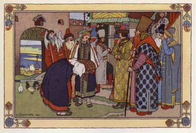 Ilustração para Vassilisa The Beautiful de Ivan Yakovlevich Bilibin