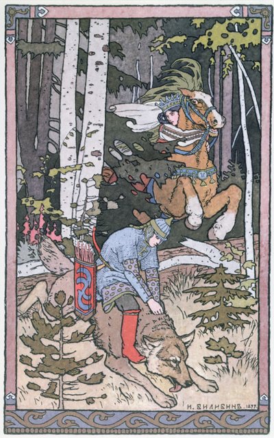 Cena de um conto de fadas russo, 1899 de Ivan Yakovlevich Bilibin