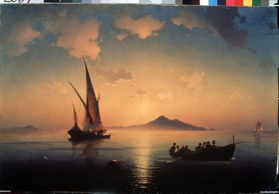 La baie de Naples (A baía de Nápoles) (Itália). Pintura de Ivan Konstantinovich Aivazosky (Ivan Konstantinovitch Aivazovski de Ivan Konstantinovich Aivazosky