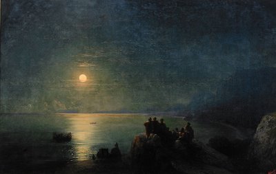 Poetas da Grécia antiga às margens da água ao luar, 1886 de Ivan Konstantinovich Aivazovsky