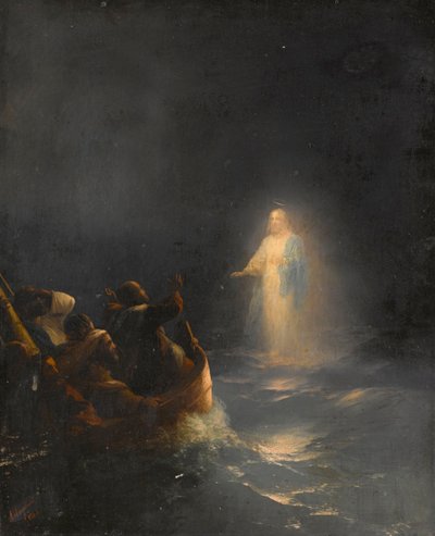 Jesus marche sur les eaux - Jesus Walks on Water, de Aivazovsky, Ivan Konstantinovich (1817-1900). Óleo sobre tela de Ivan Konstantinovich Aivazovsky