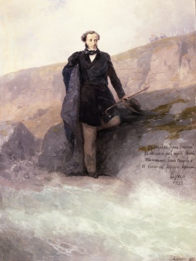 Pushkin (1799-1837) na costa do Mar Negro, 1897 de Ivan Konstantinovich Aivazovsky
