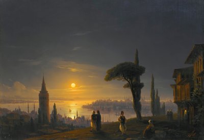 A Torre Galata ao luar, 1845. de Ivan Konstantinovich Aivazovsky