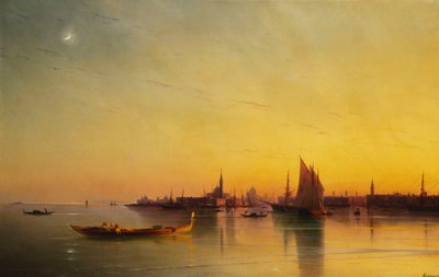 Veneza da lagoa ao pôr do sol de Ivan Konstantinovich Aivazovsky